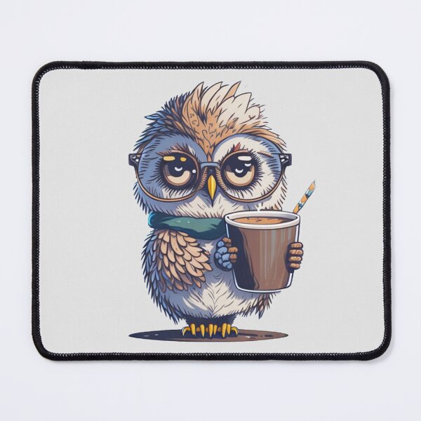 Item preview, Wise Owl Sips: Coffee and Glasses Cartoon designed and sold by hudaG.