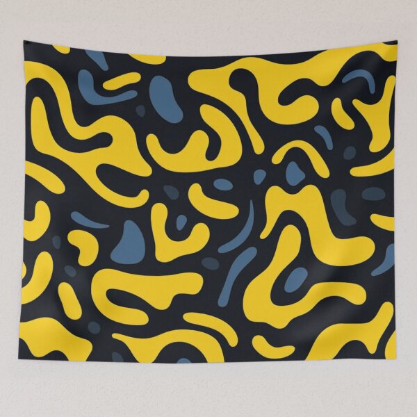 Item preview, Yellow and blue art. deco – NEUROGRAPHY PATTERN 01 designed and sold by MadamPaperHazel.