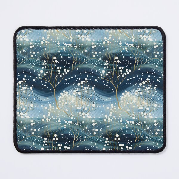 Item preview, Frostbound Mystery: A Tranquil Blue and Silver Seamless Pattern- N 53 designed and sold by Moisky Patterns.