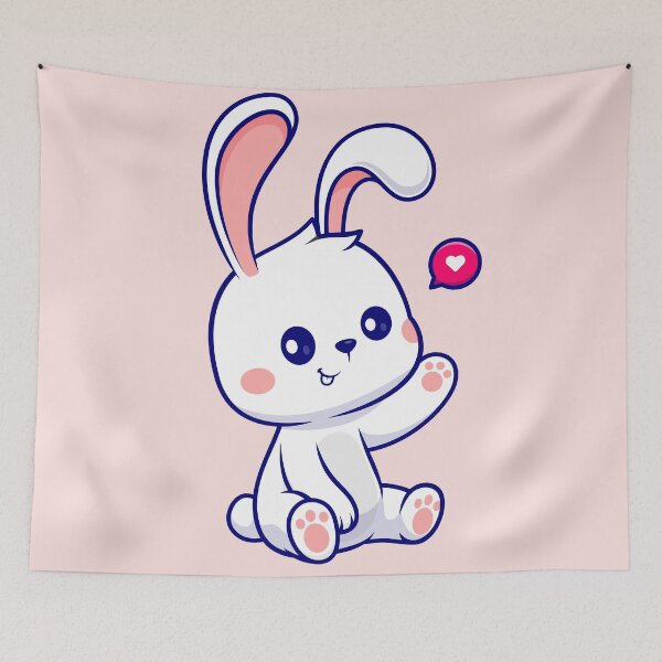 Item preview, Sweet Rabbit Sitting Pretty - An Endearing Cartoon Illustration designed and sold by hjian8219.