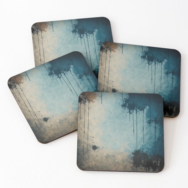 Item preview, Grungy drippy wall with blue and yellow designed and sold by ArtyBuys.