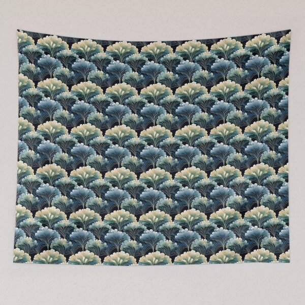 Item preview, Frostbound Mystery: A Tranquil Blue and Silver Seamless Pattern- N 57 designed and sold by Moisky Patterns.