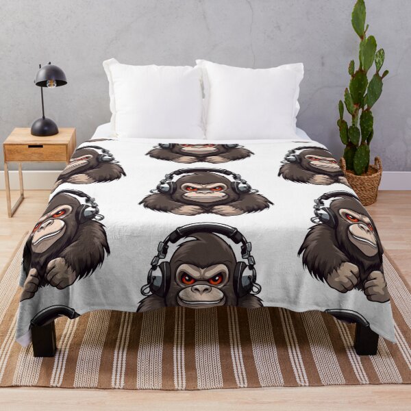 Item preview, Gorilla Wearing Headphones designed and sold by vasetti-press.