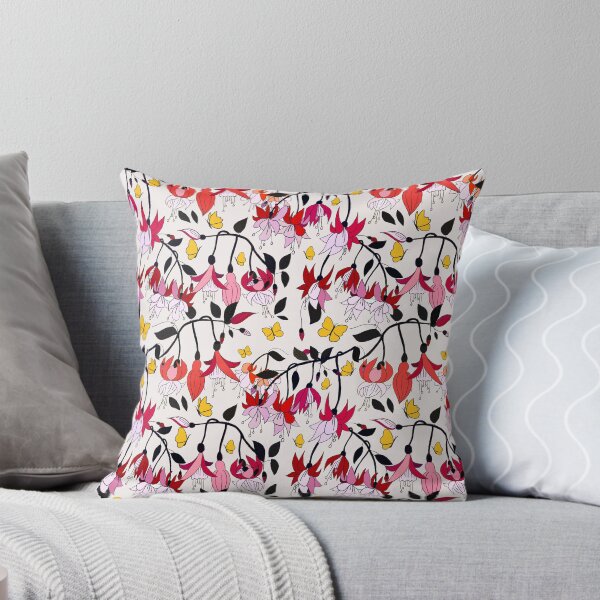 Item preview, Fuchsia Garden and Butterflies - Ivory designed and sold by CandiceLocklee.