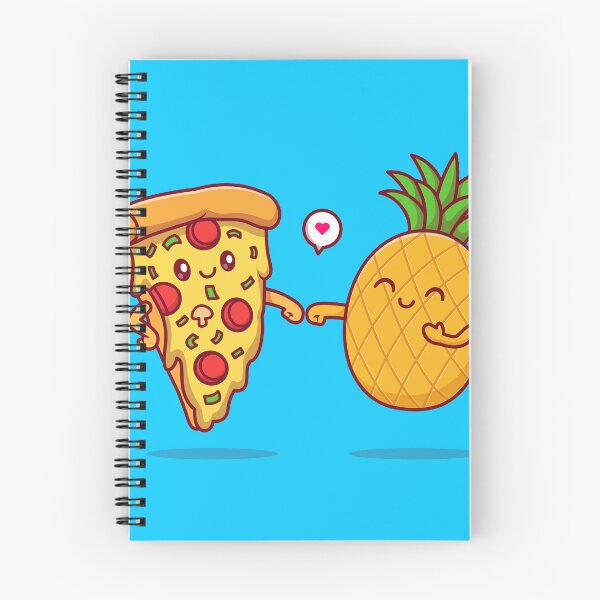 Item preview, "Adorable Pizza and Pineapple - Free Vector Illustration" designed and sold by hjian8219.