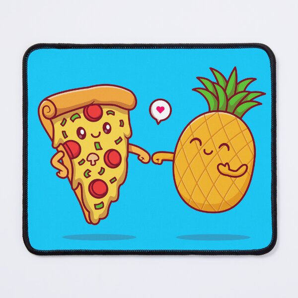 Item preview, "Adorable Pizza and Pineapple - Free Vector Illustration" designed and sold by hjian8219.