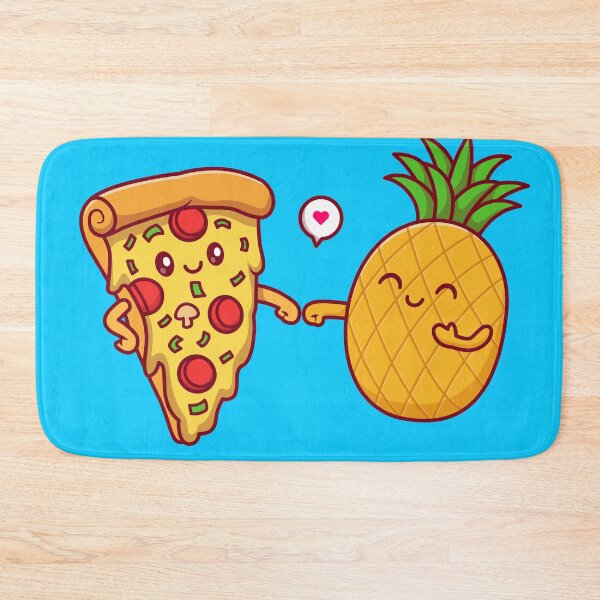 Item preview, "Adorable Pizza and Pineapple - Free Vector Illustration" designed and sold by hjian8219.