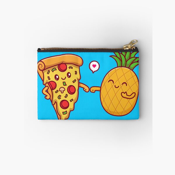 Item preview, "Adorable Pizza and Pineapple - Free Vector Illustration" designed and sold by hjian8219.