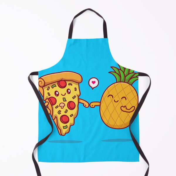 Item preview, "Adorable Pizza and Pineapple - Free Vector Illustration" designed and sold by hjian8219.