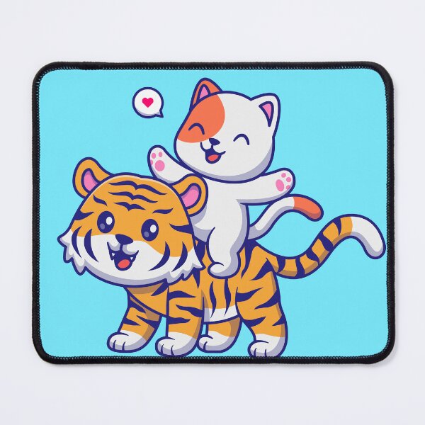 Item preview, Playful Feline Friends - Cute Cat and Tiger Cartoon designed and sold by hjian8219.