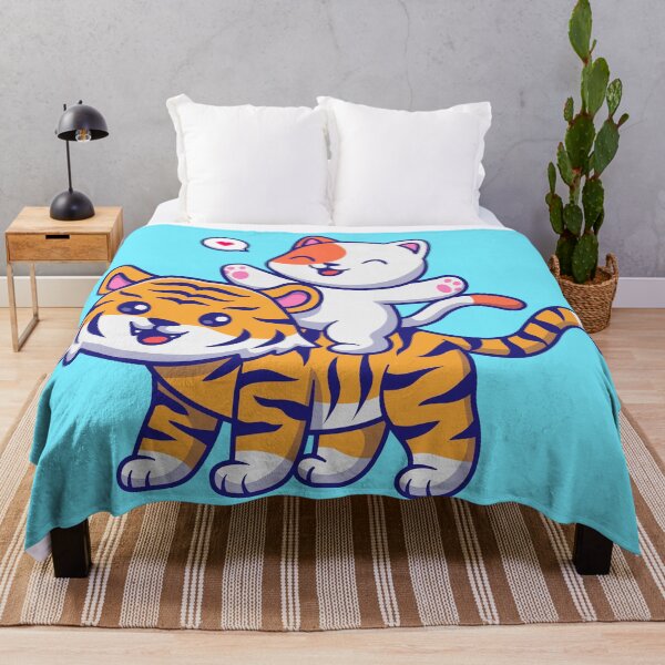 Item preview, Playful Feline Friends - Cute Cat and Tiger Cartoon designed and sold by hjian8219.