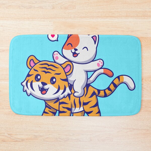 Item preview, Playful Feline Friends - Cute Cat and Tiger Cartoon designed and sold by hjian8219.