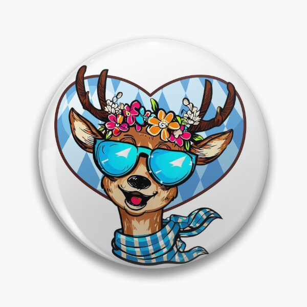 Item preview, Hind with flowers and heart Wasen beer festival designed and sold by gringourmand.