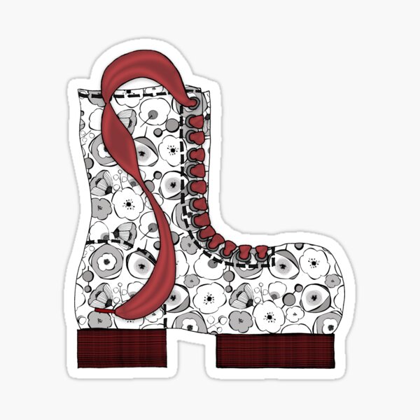 Black & White Blossom Boot Sticker