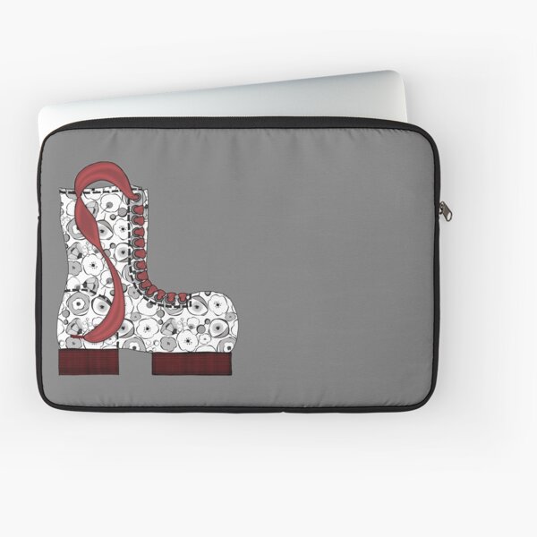 Black & White Blossom Boot Laptop Sleeve