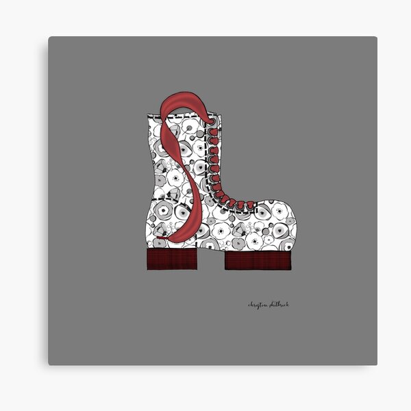 Black & White Blossom Boot Canvas Print