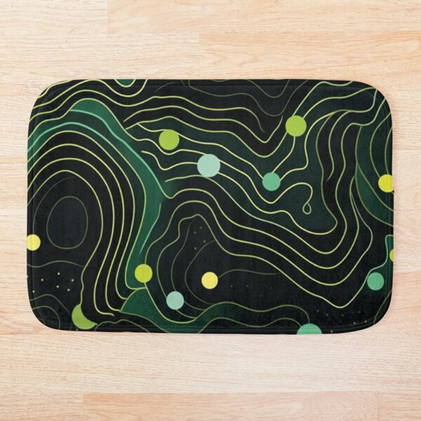 Aperçu de l'œuvre Art déco, points et lignes verts et jaunes – NEUROGRAPHY PATTERN 01 créée et vendue par MadamPaperHazel.
