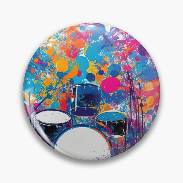 Item preview, Drums surrounded by energetic splashes of colors designed and sold by CoolPixels.