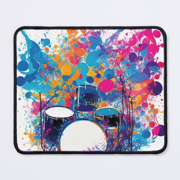 Item preview, Drums surrounded by energetic splashes of colors designed and sold by CoolPixels.