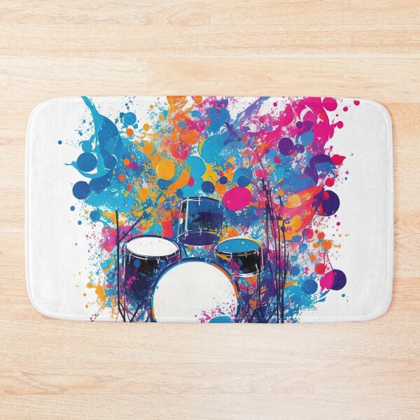 Item preview, Drums surrounded by energetic splashes of colors designed and sold by CoolPixels.