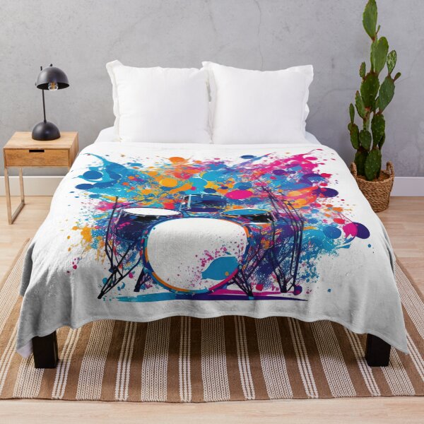 Item preview, Drums surrounded by energetic splashes of colors designed and sold by CoolPixels.