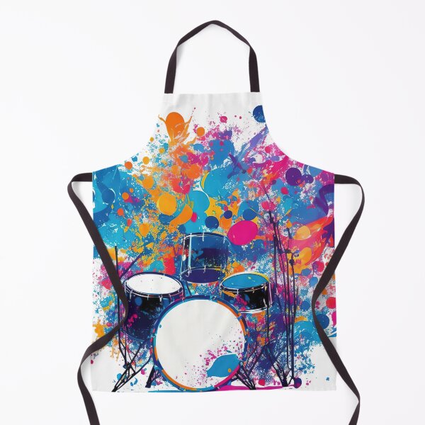 Item preview, Drums surrounded by energetic splashes of colors designed and sold by CoolPixels.