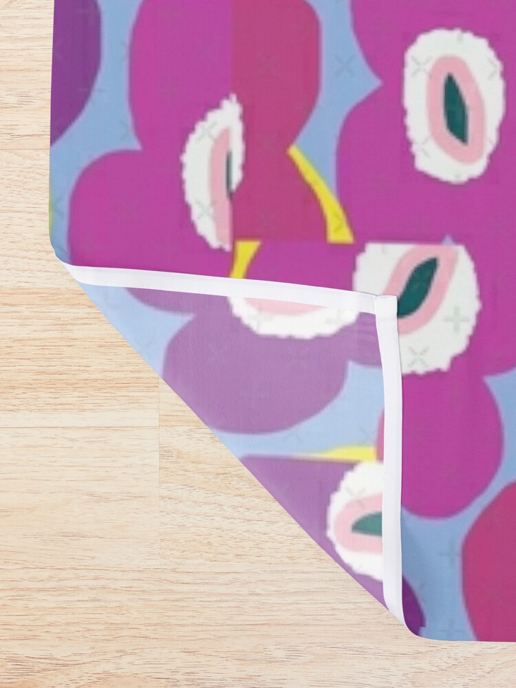 Discover Iconic Retro Scandinavian Floral Pattern in Purple and Mauve Graphic  Shower Curtain