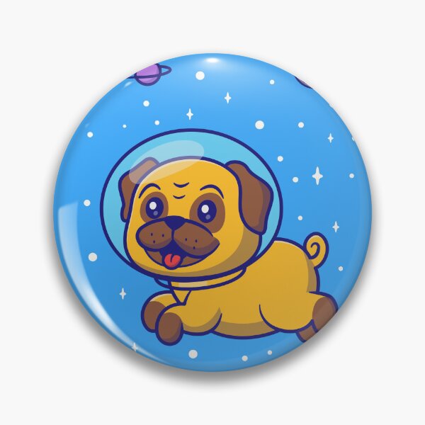 Item preview, Pawsome Space Explorer - Cute Pug Dog Astronaut Floating in Space designed and sold by hjian8219.