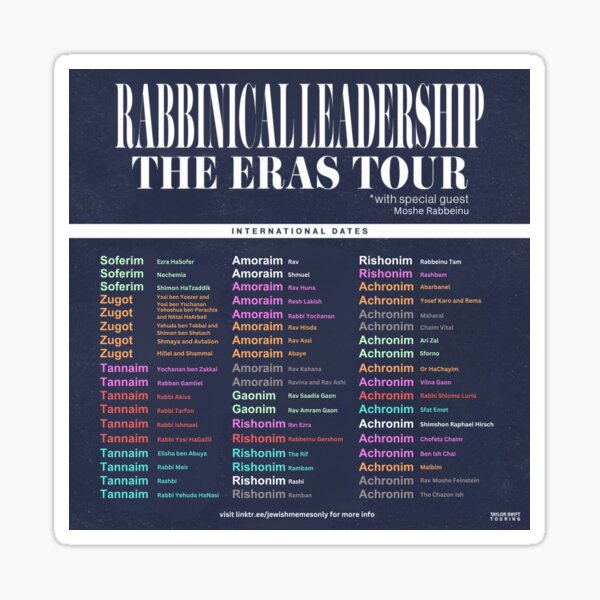 Rabbinical Leadership: The Eras Tour Sticker