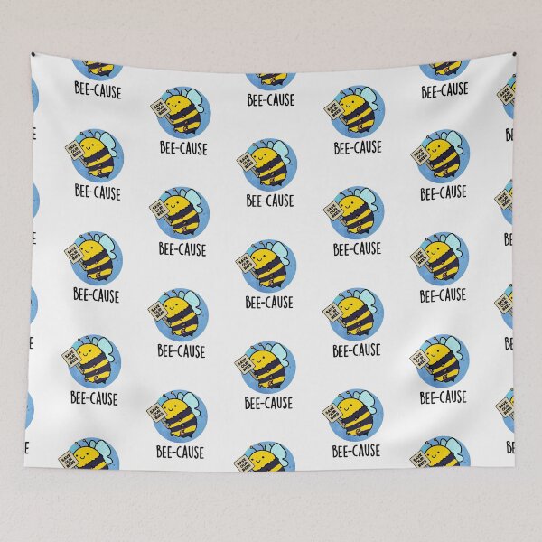 Item preview, Bee-cause Funny Bug Bee Puns  designed and sold by punnybone.