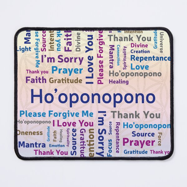 Item preview, Ho'oponopono Word Cloud - Mantra - Love - Care - Forgiveness - Healing - Flower of Life Background designed and sold by InfinityDsigns.