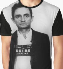 Johnny Cash Mug Shot Vertical Graphic T-Shirt