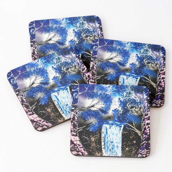 Item preview, Blue Falls Night Scene  designed and sold by SprayPaintaNick.