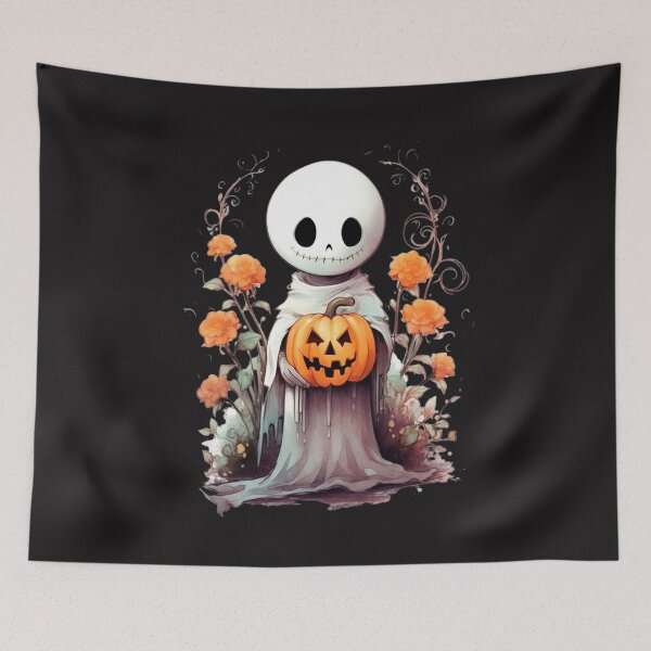 Item preview, Ghost Among Pumpkins and Flowers - Bernard designed and sold by MarcinCollie.