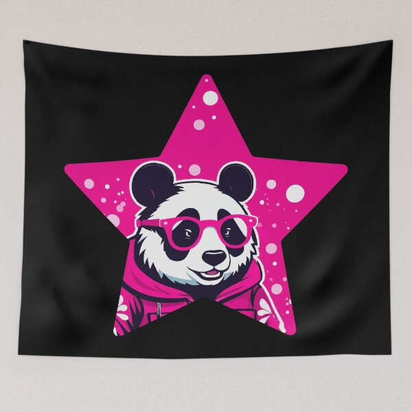 Item preview, Panda in Pink Glasses | Hot Pink Panda Illustration designed and sold by Niktarka.