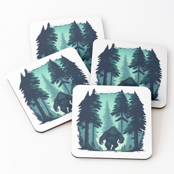 Item preview, Sasquatch in the midst of a pine forest digital art designed and sold by LynZorArts.