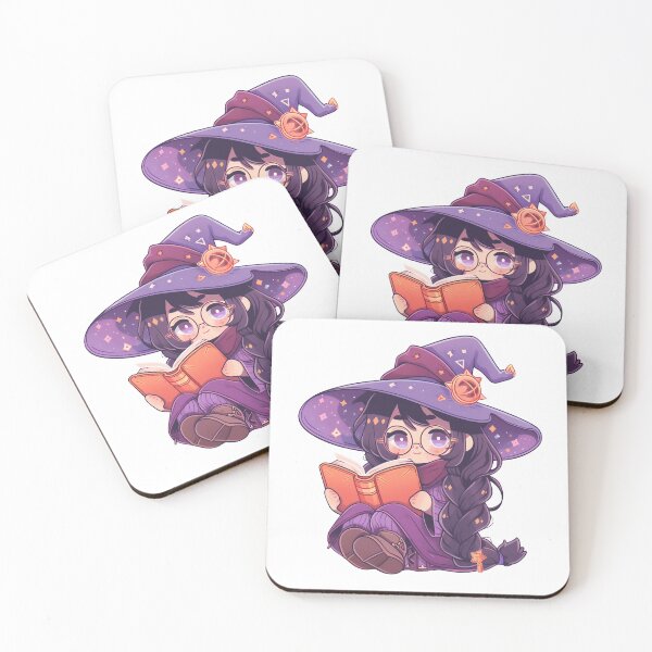Item preview, Cute Kawaii Witch Reading a Book: Book Aesthetic designed and sold by CozyKawaiiArt.