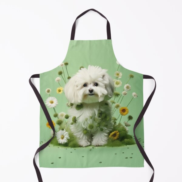 Item preview, Maltese in the flower bed designed and sold by DigitalArties.