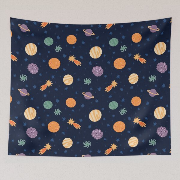 Item preview, Cosmic Dreams - Vibrant Colorful Planets in Deep Space - Night Sky - shw1052 designed and sold by Shiny Happy World.
