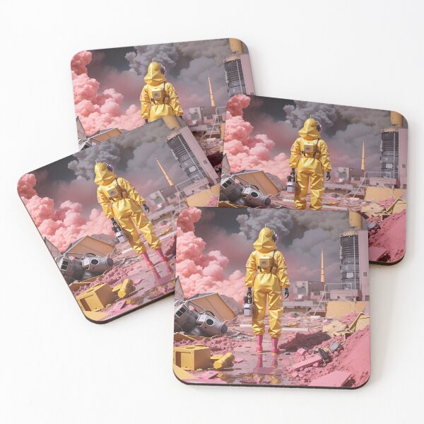 Item preview, A Barbie doll in a yellow hazmat suit, surveying the aftermath of a nuclear explosion. BARBENHEIMER 2023 designed and sold by Anastasias-Shop.