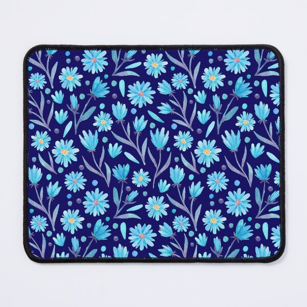 Item preview, Watercolor florals in dark and light blue designed and sold by chrigesart.