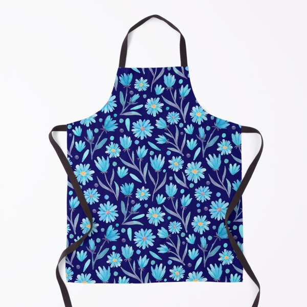 Item preview, Watercolor florals in dark and light blue designed and sold by chrigesart.