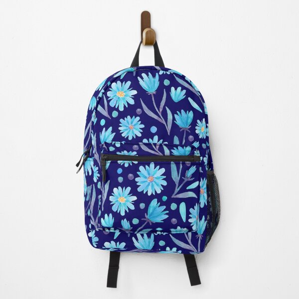 Item preview, Watercolor florals in dark and light blue designed and sold by chrigesart.