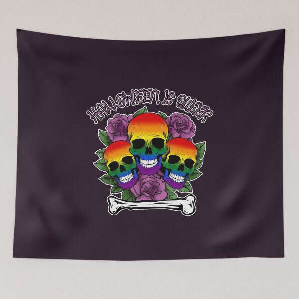 Item preview, Halloween is Queer, Skulls in Rainbow Flag Colors designed and sold by Savchuk-Vova.