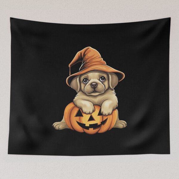Item preview, Cute Golden Retriever Puppy Halloween Pumpkin Witch Hat designed and sold by VermintStudio.