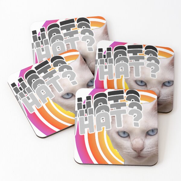 Item preview, White cat meme asking in English designed and sold by studio468.