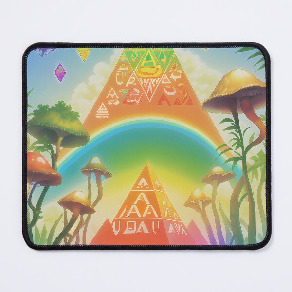 Item preview, Vibrant Pyramid Garden: Rainbow Mushroom Euphoria - QSYWIBE designed and sold by QSYWIBE.