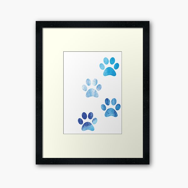 Watercolor Paw Prints Framed Art Print