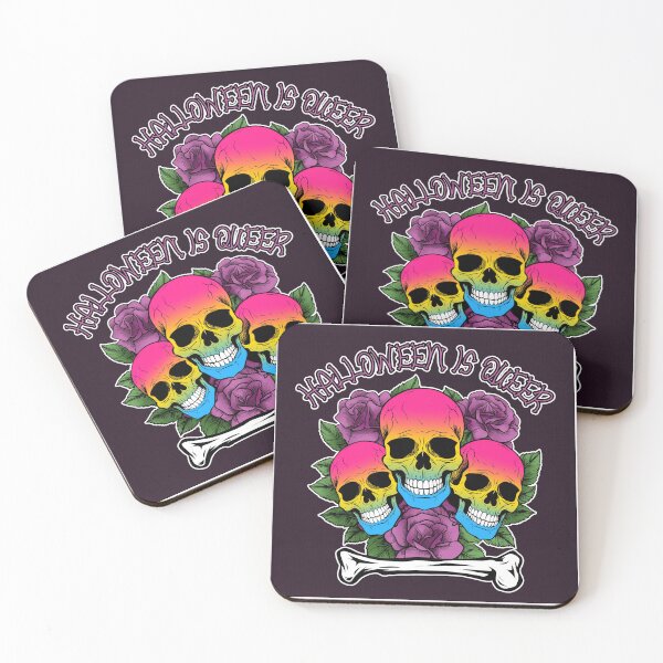 Item preview, Halloween is Queer, Skulls in Pansexual Flag Colors designed and sold by Savchuk-Vova.