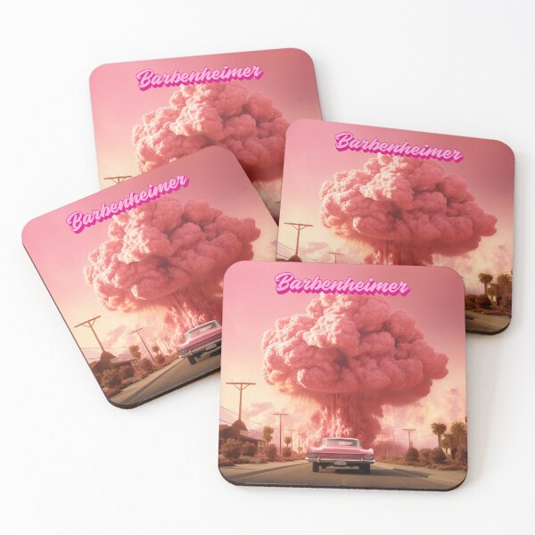 Item preview, Barbenheimer Car And Pink Mushroom Cloud Explosion designed and sold by jenmountainen.